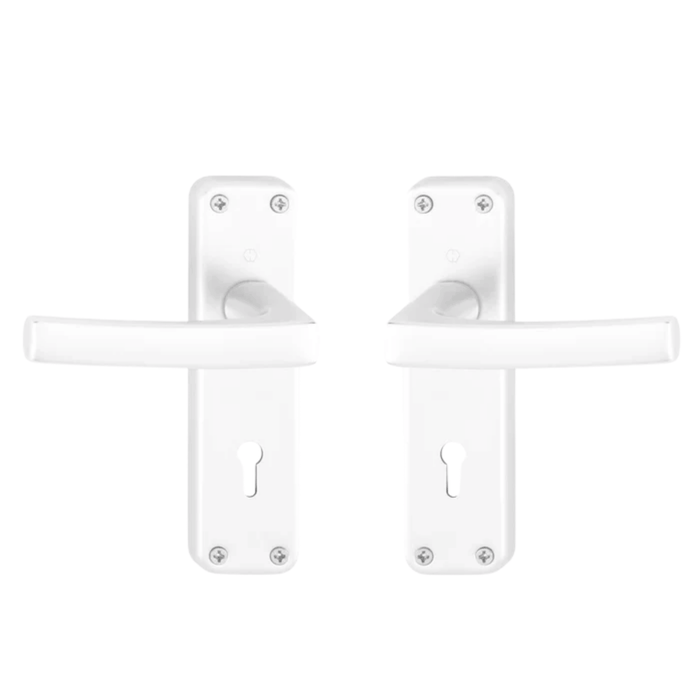 HOPPE Dubayy Lever Handle Set for Interior Doors Sprung Door Thickness: 32-50 mm White Hole Distance: 57 mm RAL 9010 White