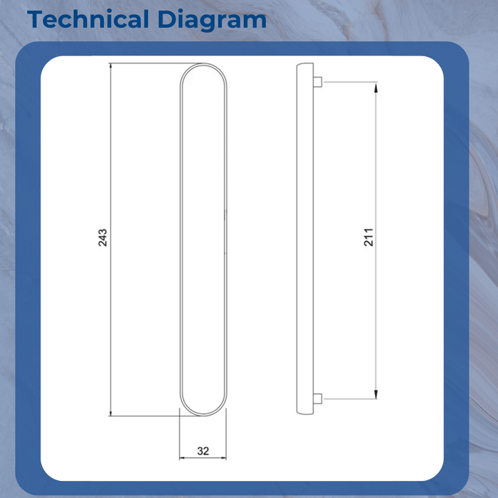 Balmoral uPVC Door Handle Blank Plate French Doors Blanking Handle PVC 211mm Screw Centres