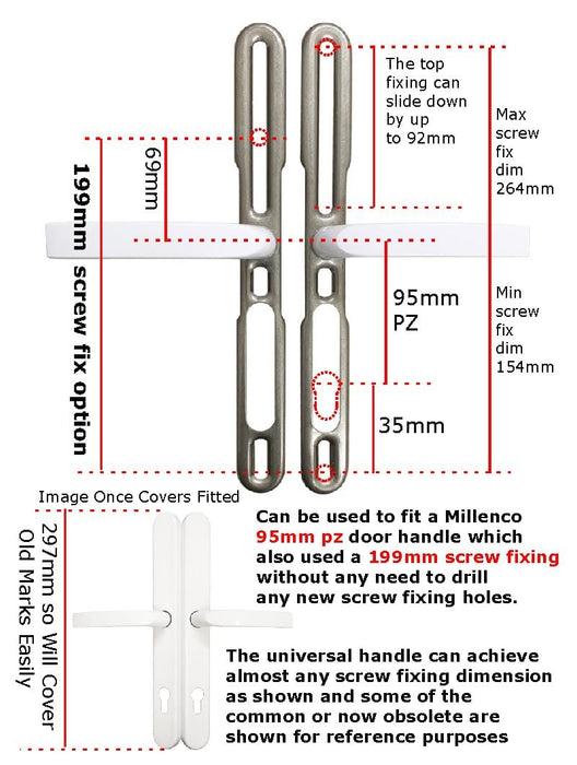 Millenco Mantis 2 95PZ Door Handle 199mm Screw Fix Polished Chrome