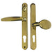 Hoppe Resista Atlanta Gold Sprung Offset Lever/Pad 92PZ/62PZ Door Handle with Snib  215mm Screw Centres 