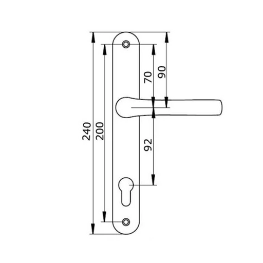 Genuine Roto Upvc Door Handle 200mm Screw Fix 2 Hole Fix 92mm PZ Sprung in Polished Chrome D66