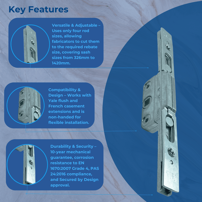 Lockmaster Yale Upvc Window Lock Gear Box Short Crop 20 Or 22 Backset