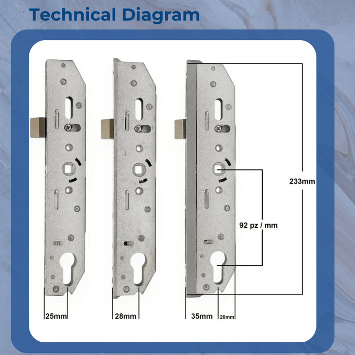 Genuine Mila Coldseal Upvc Door Lock Latch Only 25mm 28mm 35mm Multi Point Gearbox