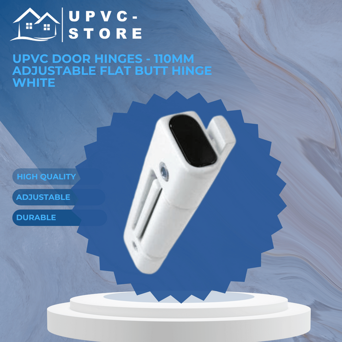 Upvc Door Hinges - 110mm adjustable Flat Butt Hinge White