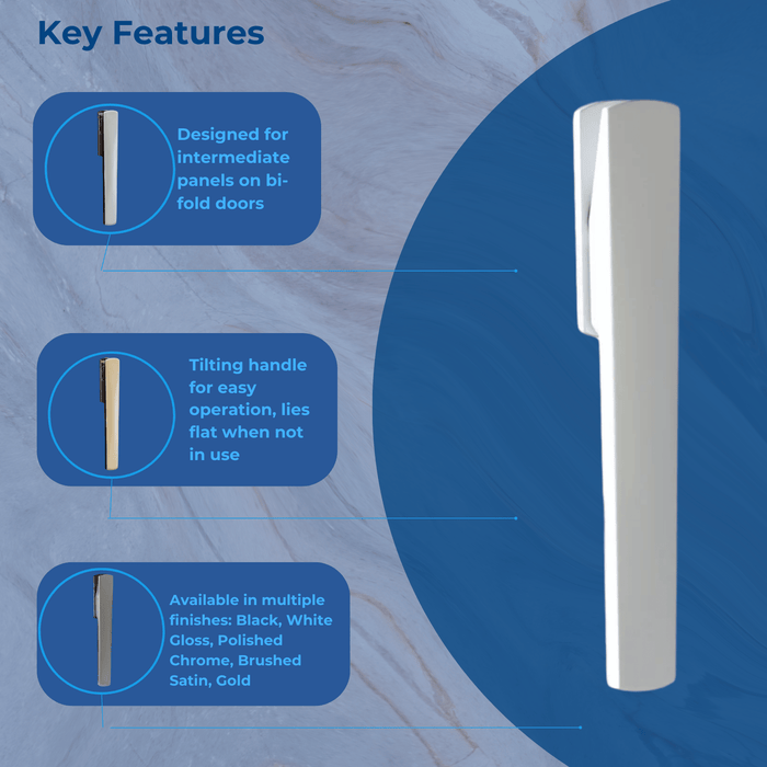 Bi-fold Flat Door Handle without Escutcheon Various Colours