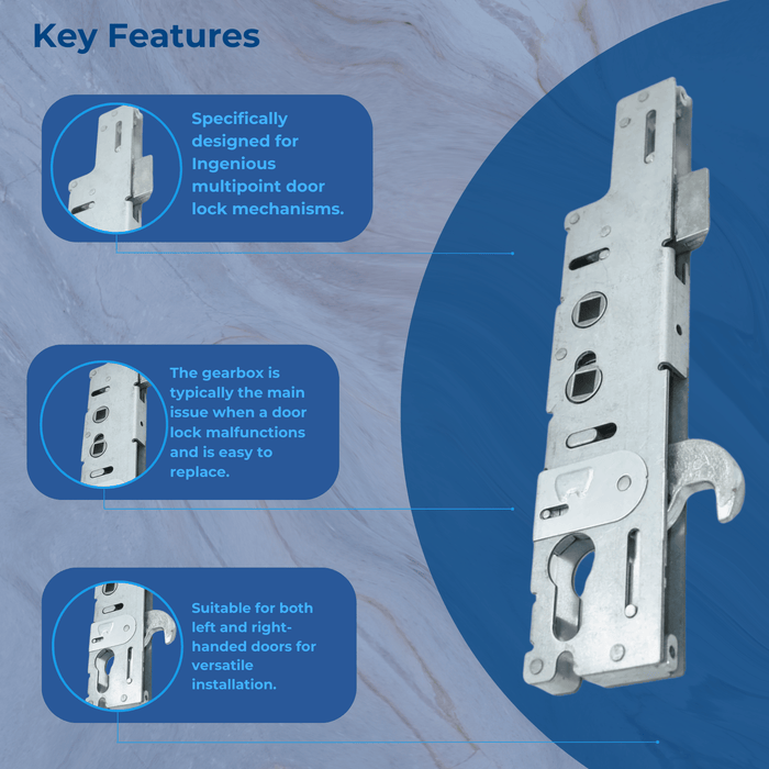 Ingenious Upvc Gear box Door Lock Centre Case 35mm Backset Double Spindle