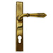 Anvil Aged Brass Reeded Slimline 92mm Door Lever Espag Lock Set