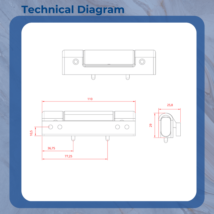 Upvc Door Hinges - 110mm adjustable Flat Butt Hinge White