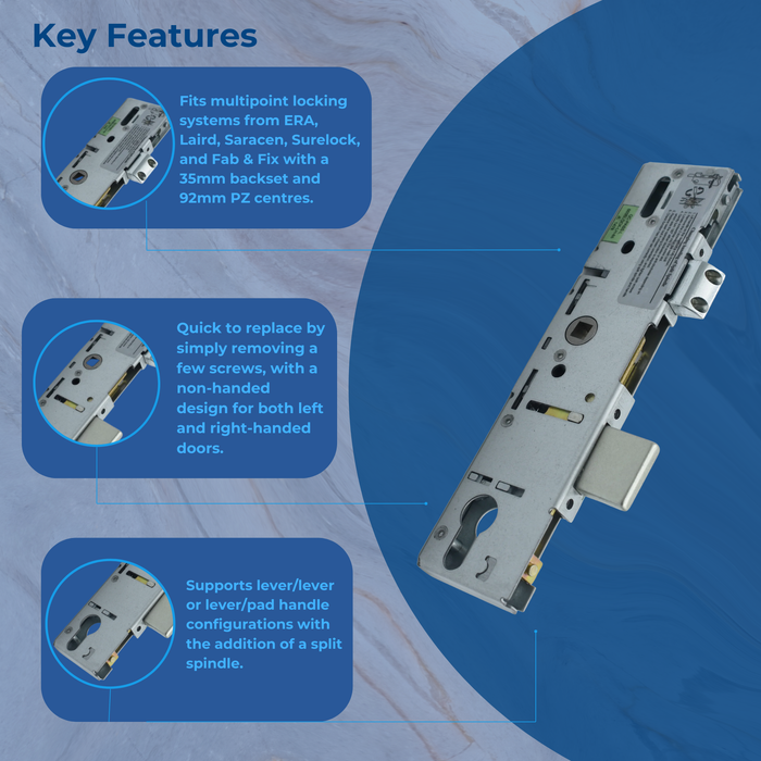 ERA Laird Saracen Surelock Multipoint UPVC Door Lock Gear Box 35mm Backset