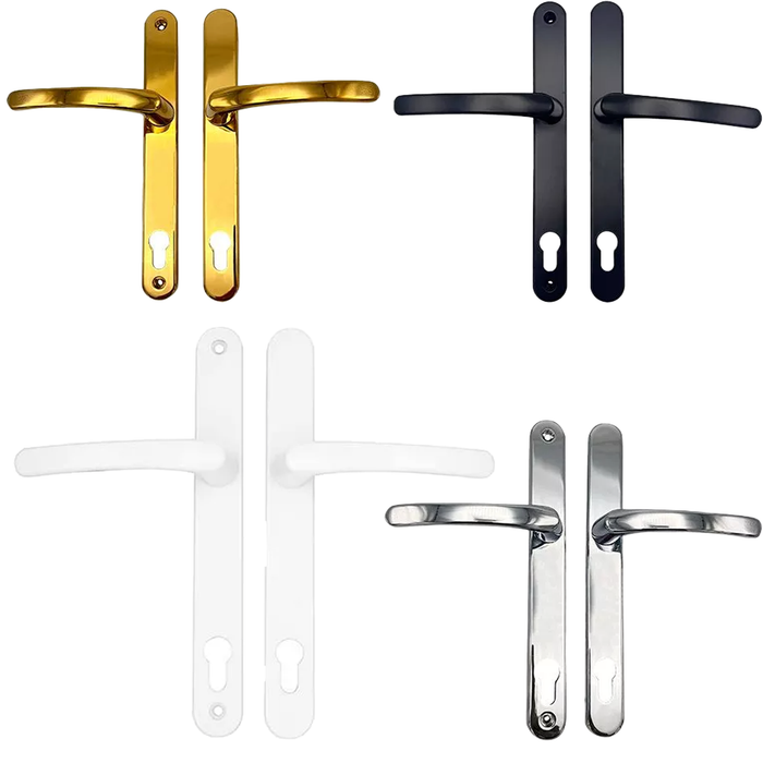 Millenco 117pz Lever Lever UPVC Multipoint Door Handles - 117mm PZ - Sprung - 237mm Screw Centres - 267mm Backplate