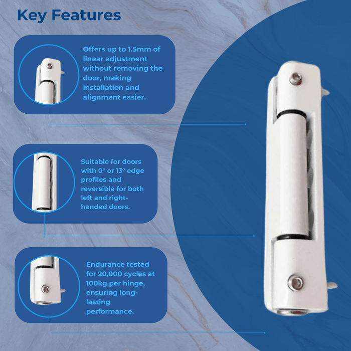 Avocet UPVC Door Butt Hinge Flat And Angled White & Brown 115mm Hinge Butt Hinge