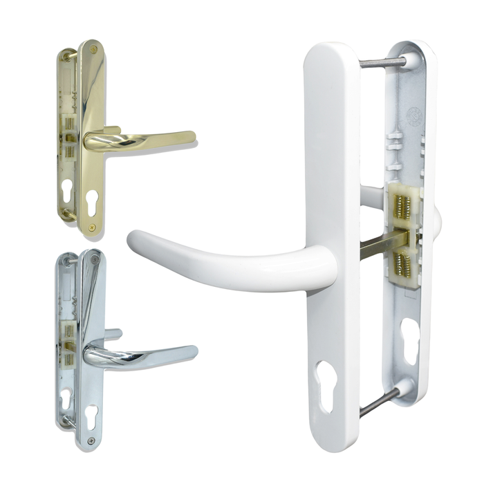 uPVC Fullex 68pz Door Handle Sprung Pair 215mm Set PVC 68mm