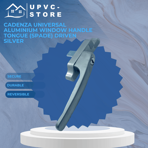 Cadenza Universal Aluminium Window Handle Tongue (spade) Driven Silver