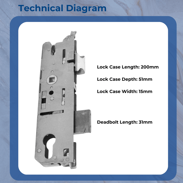 Fuhr Replacement uPVC Door Lock Centre Case Gear Box  35mm Backset