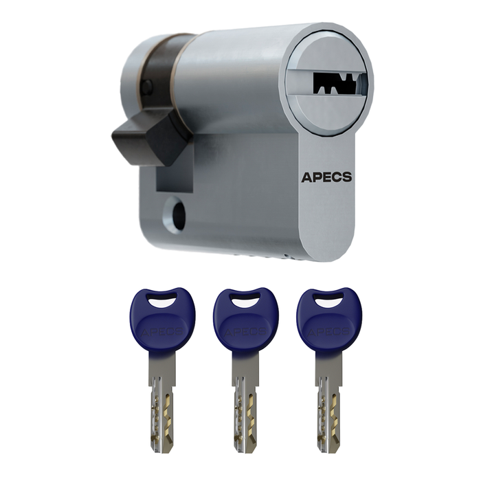 Apecs AP High Security Euro Half Cylinder Nickel Door Lock uPVC Aluminium Timber Door Barrel 6 Pin