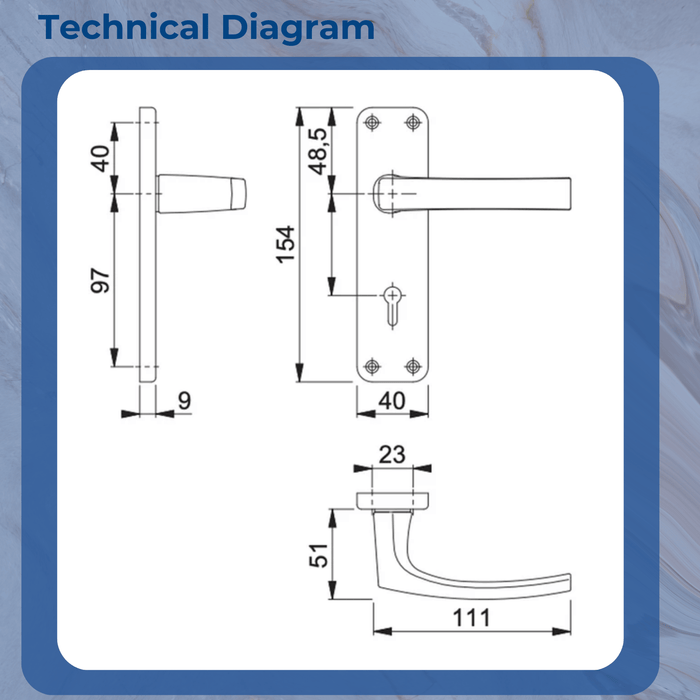 HOPPE Dubayy Lever Handle Set for Interior Doors Sprung Door Thickness: 32-50 mm White Hole Distance: 57 mm RAL 9010 White