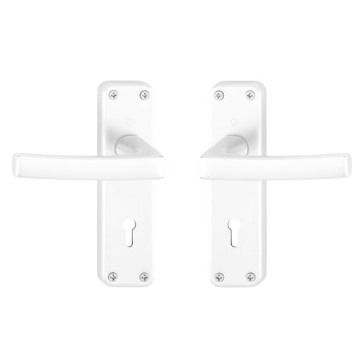 HOPPE Dubayy Lever Handle Set for Interior Doors Sprung Door Thickness: 32-50 mm White Hole Distance: 57 mm RAL 9010 White