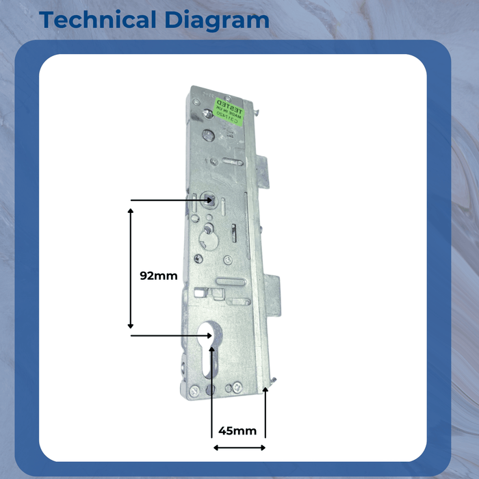 Genuine Lockmaster Mila Master Multi Point Upvc Single Spindle Gearbox Door Lock 45mm 92mm