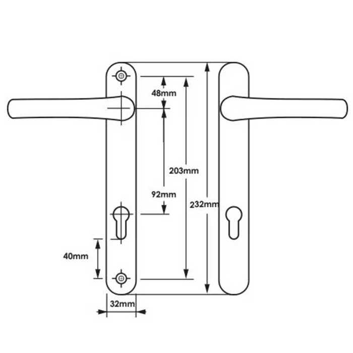 Asgard Door Handle 203mm Screw Fix 92pz Old Everest Match