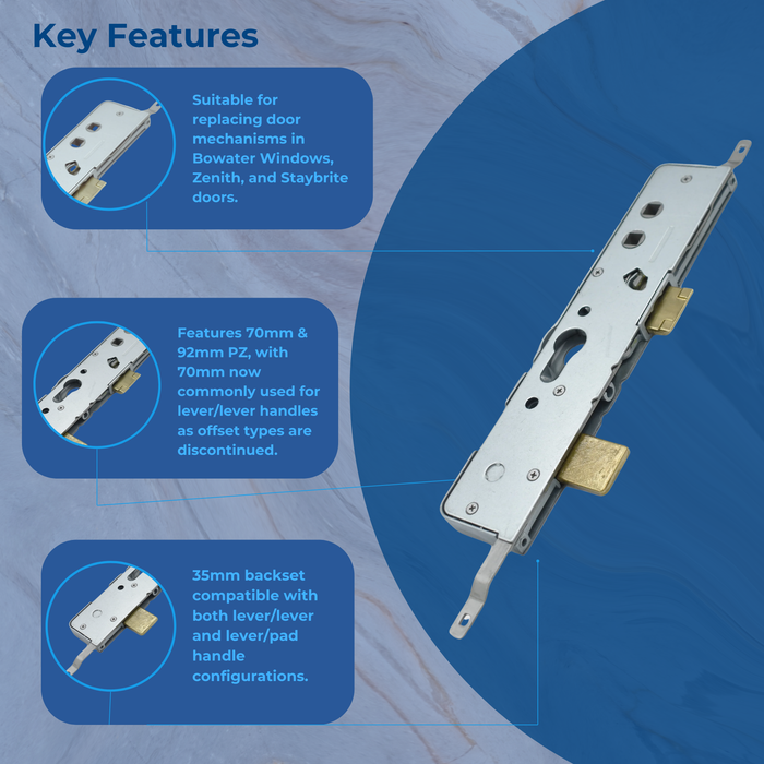 Cego Zenith Surelock Replacement Upvc Door Lock Gearbox Cego Surelock Multi Point Lock bowater windows door lock staybrite