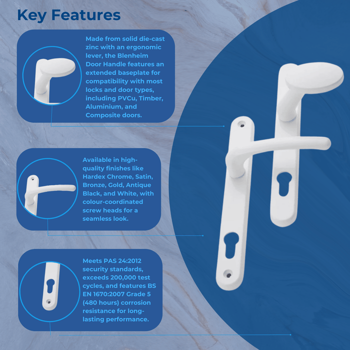 Fab Fix Blenheim UPVC Lever Pad Door Offset Handles 92 62 pz 240mm Screw Centres