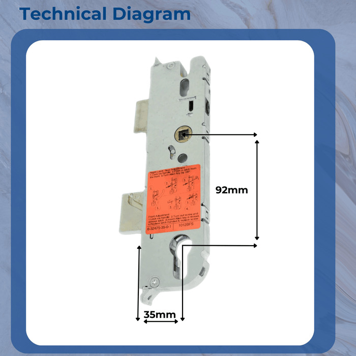 GU New Style Upvc Door Lock Multipoint Gearbox Case - Lever or Split Spindle