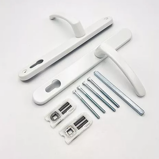 Millenco 117pz Lever Lever UPVC Multipoint Door Handles - 117mm PZ - Sprung - 237mm Screw Centres - 267mm Backplate