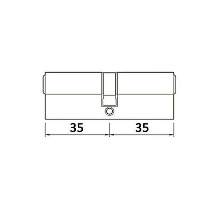 35 / 35 Brass Eurospec MPX6 1 Star High Security Cylinder