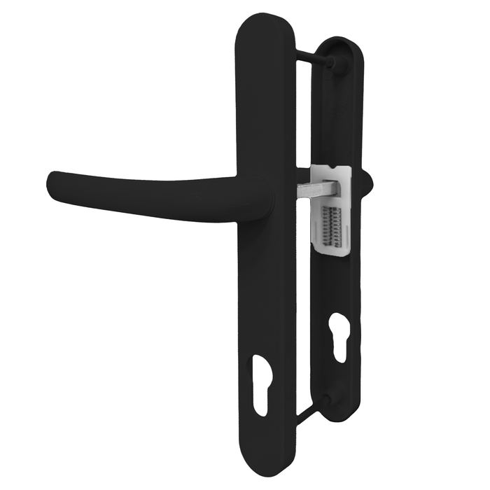 UPVC Double Glazing 92PZ 210mm Screw Centres Sprung Door Handle Set PVC Long Backplate	