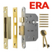 ERA BRITISH STANDARD 5 LEVER DOOR LOCK SASH LOCK 2.5" / 3" Brass Chrome Satin