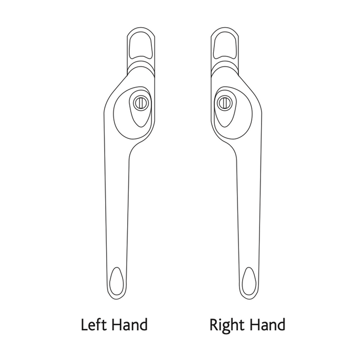 uPVC Universal Cranked Window Handle 9mm 15mm 30mm 43mm 55mm Spindle Locking Espag Double Glazing Replacement Right Left Hand