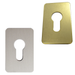 Euro Escutcheon Plate - Stick On - 70mm x 45mm Gold Brushed Silver