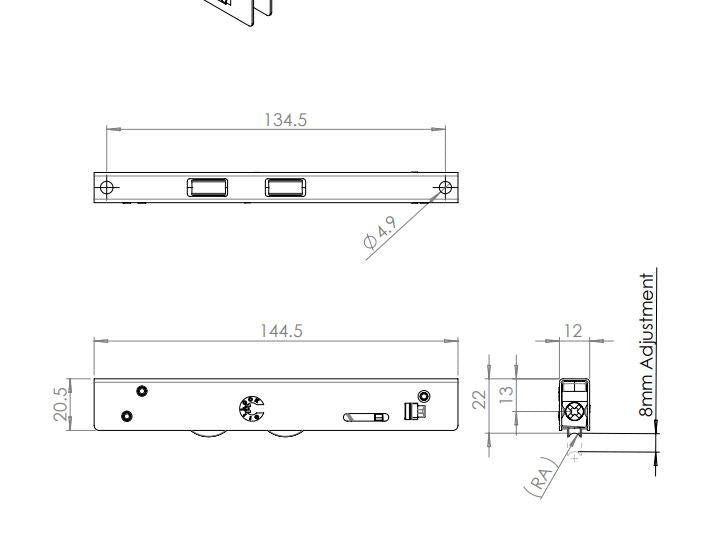 Glide Advanced Patio Door Rollers Self Adjusting Sliding Wheel Rollers