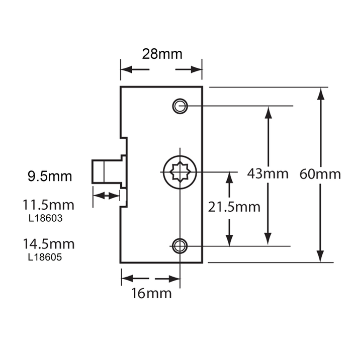 ERA Saracen Roller Latch Window Gearbox 9.5 11.5 14.5mm Latch Bolt Shoot