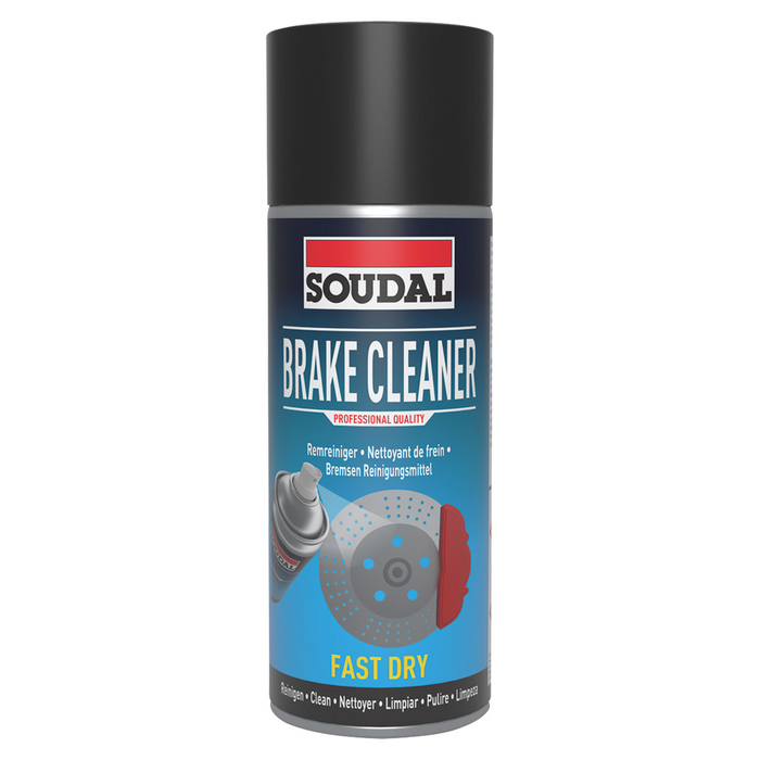 SOUDAL BRAKE AND CLUTCH CLEANER 400ML SPRAY FAST DRYING PREVENT SQUEAKING BRAKES