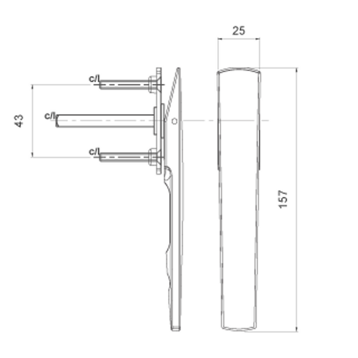 Bi-fold Flat Door Handle without Escutcheon Various Colours